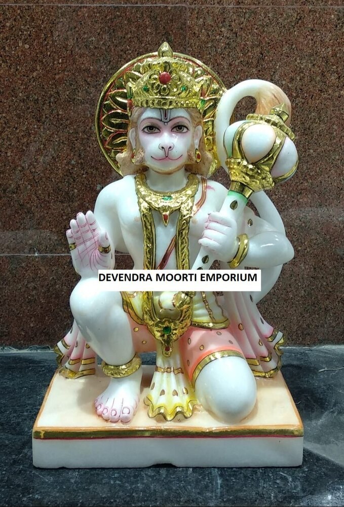 Polished Marble Hanuman Murti  Spiritual Decor