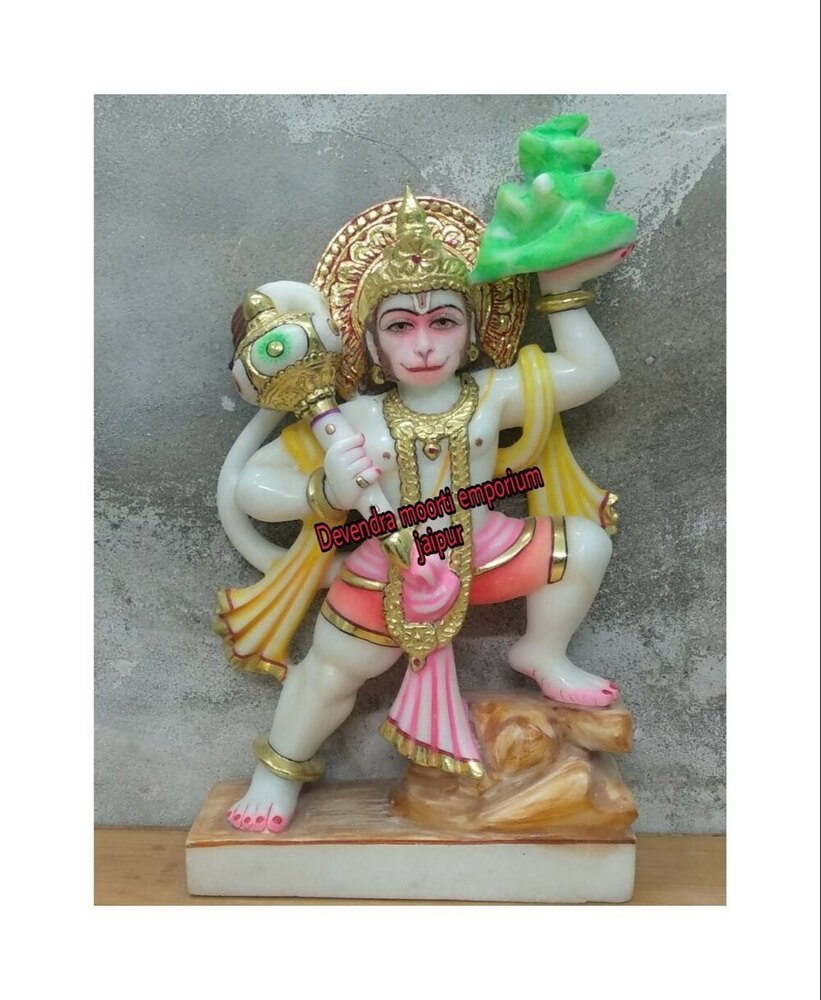 White Marble Hanuman Ji Murti  Handcrafted Idol