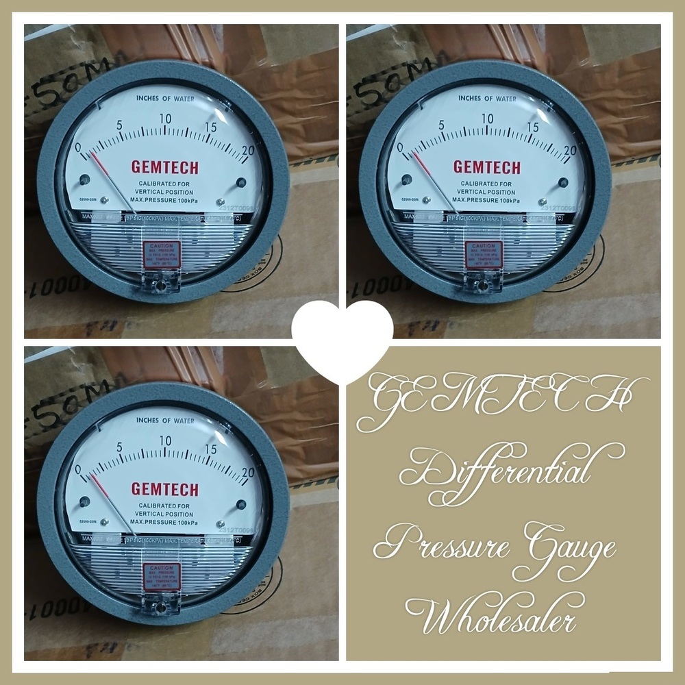Gemtech G2012 Differential Pressure Gauge 0-12 Inch