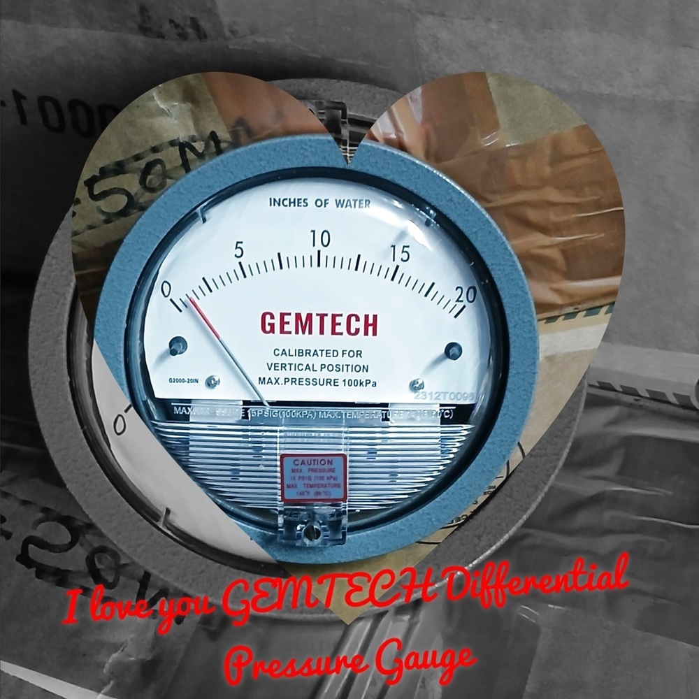 Gemtech G2012 Differential Pressure Gauge 0-12 Inch