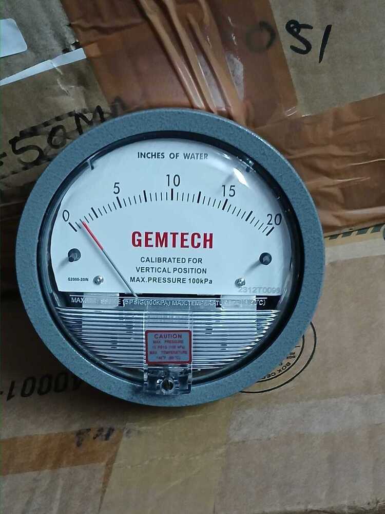 GEMTECH G2012 Differential Pressure Gauge 0-12 Inch
