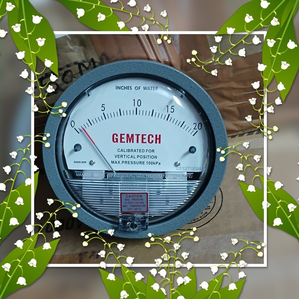 G2010 GEMTECH Differential Pressure Gauge 0-10 Inch W.C