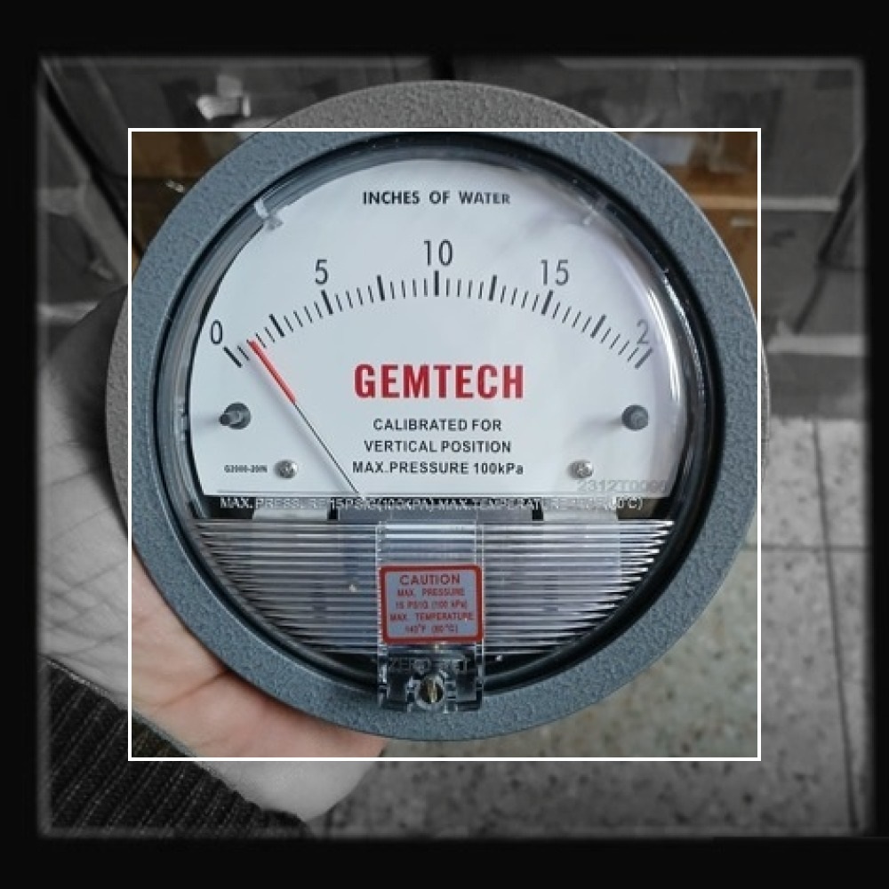 GEMTECH G2010 Differential Pressure Gauge 0-10 Inch
