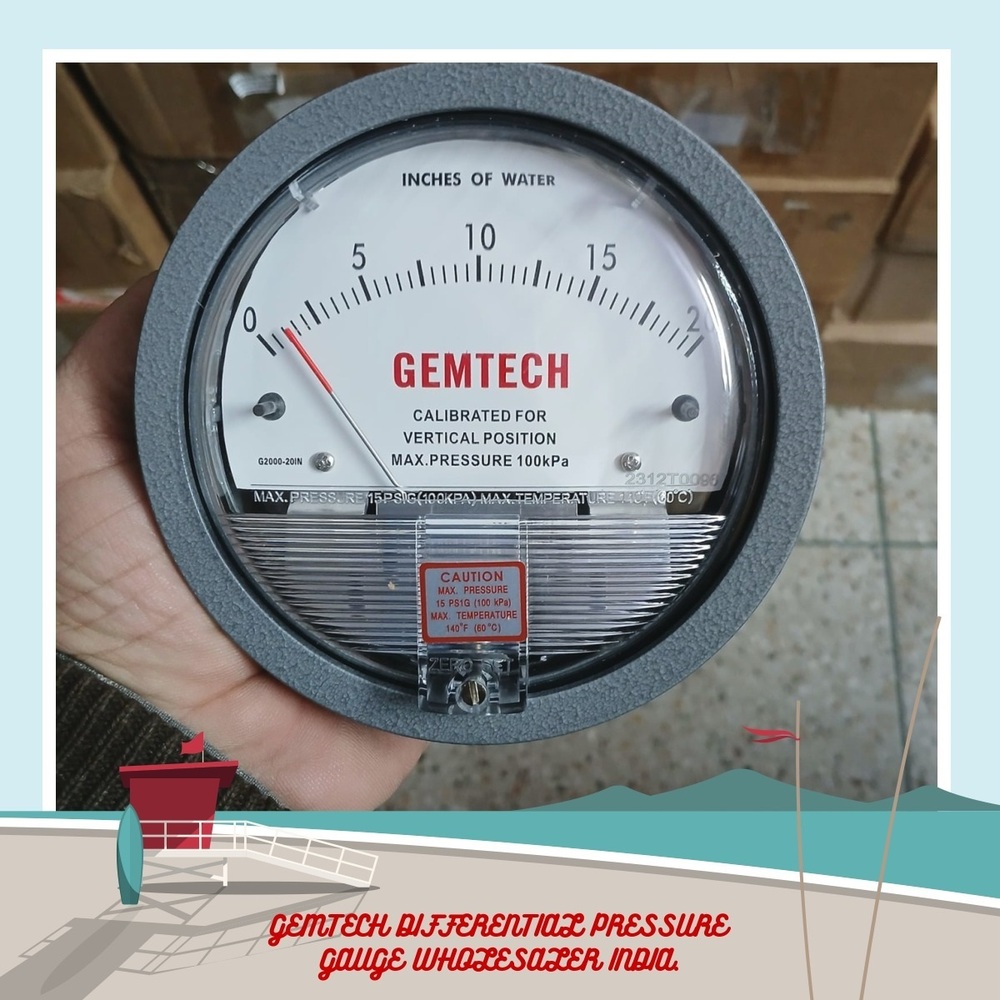 GEMTECH G2010 Differential Pressure Gauge 0-10 Inch