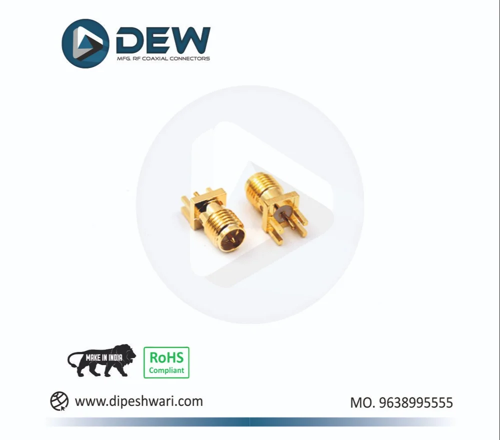 RP SMA FEMALE EDGE PCB MOUNT CONNECTOR
