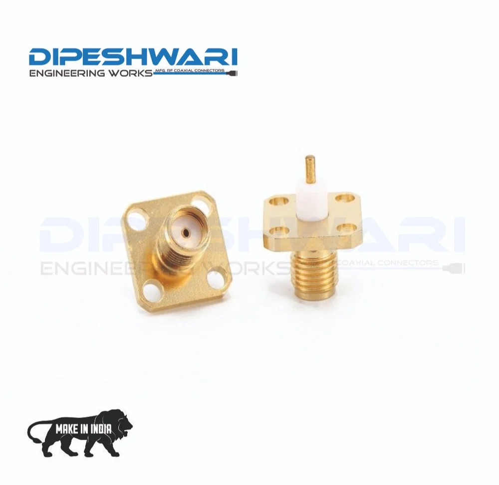 SMA FEMALE 4 HOLE FLANGE SOLDER TYPE