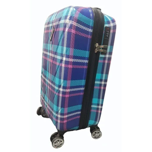 Roverlite Blue Printed Luggage Trolley Bag