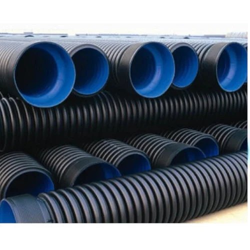 Hdpe Corrugated Pipe - Hdpe, 6 Meter Length, Black Color | Round Shape, Butt Fusion Connection, Smooth Surface, Corrosion Resistant