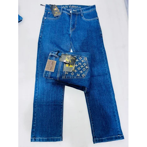 Plain Blue Men Stretchable Jeans