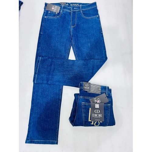 Straight Fit Plain Blue Denim Jeans