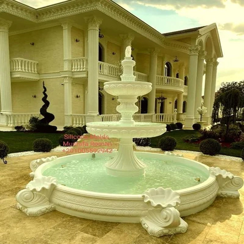 Marble Water Fountain - Color: White