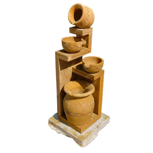 2.8 Feet Brown Garden Marble Fountain