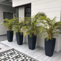 24 Inch Marble Flower Pot - Color: Black
