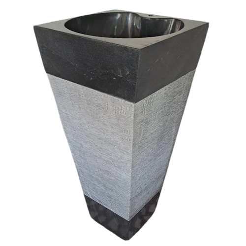 2 Feet Black Marble Wash Basin - Installation Type: Floor Mounted