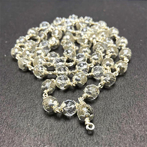 Sphatik Silver Mala