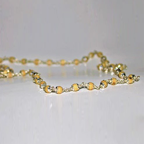 Tulsi Mala With Silver White Capping