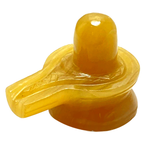 54 gm Yellow Agate Stone Shivling