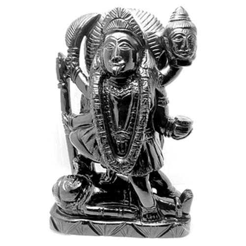 Maa Kali Carved Black Agate Stone