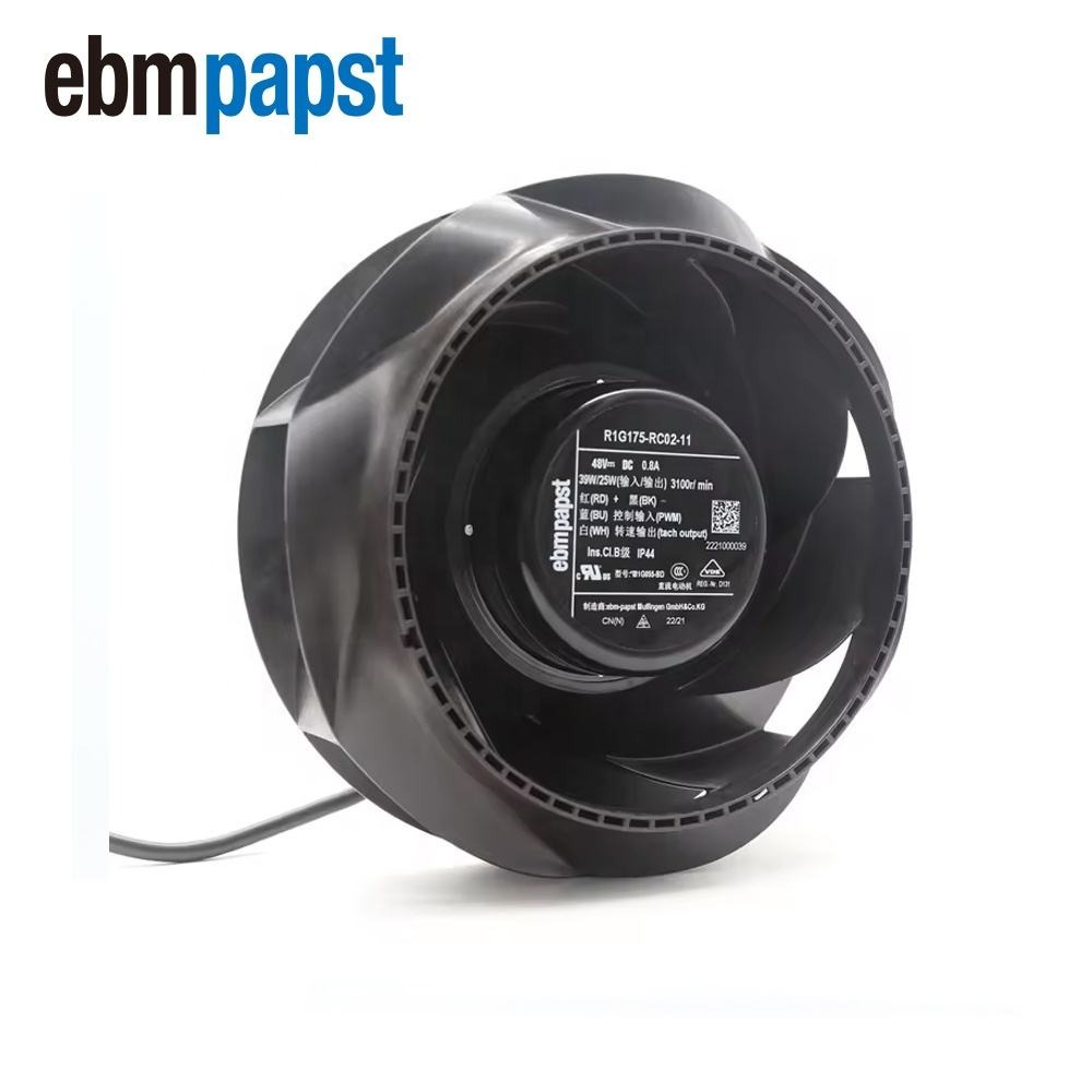 ebmpapst R1G175-RC02-11 175mm 48V DC 39W 0.8A 3100RPM Blower Heat Exchanger Communication Base Station Centrifugal Cooling Fan