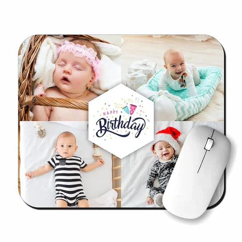 Customized Happy Birthday Mouse Pad - Color: Multicolor