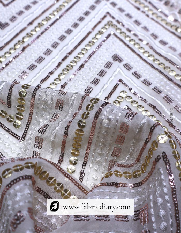 Luxurious Sequins Fabric for Red Carpet and Evening Wear