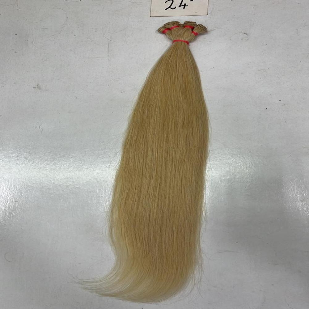 Flat tip blonde hair