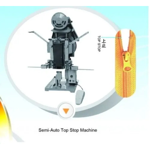 Semi Auto Invisible Top Stop Machine - Color: Silver