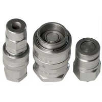 Flat Face Hydraulic Coupling - Color: Silver