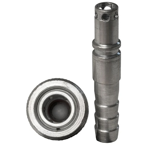 Single Shut Off Quick Release Coupling - Color: Silver