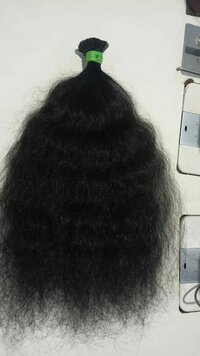 Black Wavy I Tip Human Hair Extension, 24 inch