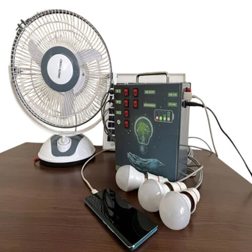 10w Home Solar Lighting System Kits - Color: Black