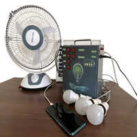 10w Home Solar Lighting System Kits - Color: Black