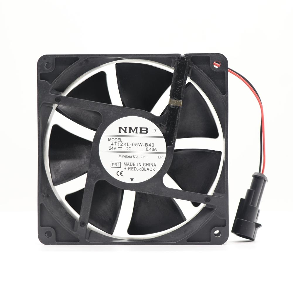 Fba12j15v Nmb 4715kl-05w-b40 24v Dc 0.46a 11.04w 3200rpm 118cfm 12038 12cm 120x120x38mm Inverter Cabinet Axial Cooling Fan - Color: Black