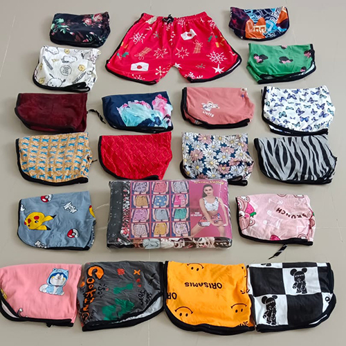 Export Printed Apple Cut Shorts - Color: Multicolor