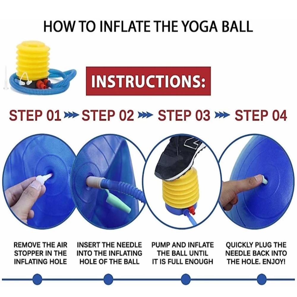 Physio Therapy Exercise Original Zym Ball (95 CM) with Pump for Zym, Yoga, Core Strength & Fitness