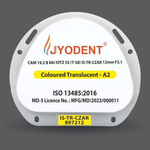 Iso-statically pressed Translucent Pre shaded Zirconia 'D' Shape Blanks (IS-TR-CZAR)