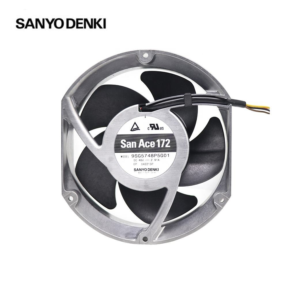 Sanyo 48V DC 9SG5748P5G01 172x51mm 2.91A 140W 543CFM 8600RPM 1000Pa High Performance Inverter Axial Cooling Fan