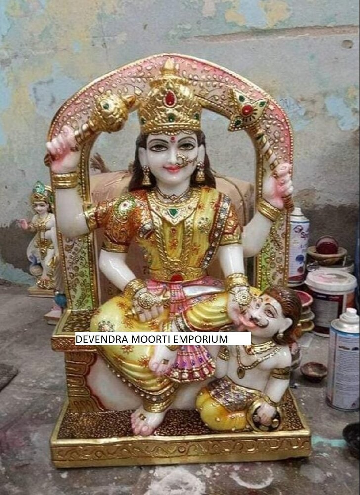 MARBLE BAGLAMUKLHI MATA STATUE