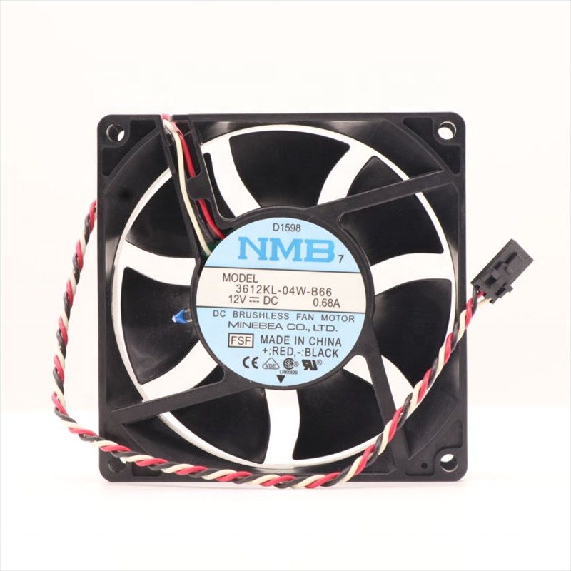 Nmb 3612kl-04w-b66 9232 92x92x32mm 12v Dc 0.68a 1.25w 25cfm 1400rpm Brushless Pwm Inverter Chassis Axial Cooling Fan - Color: Black