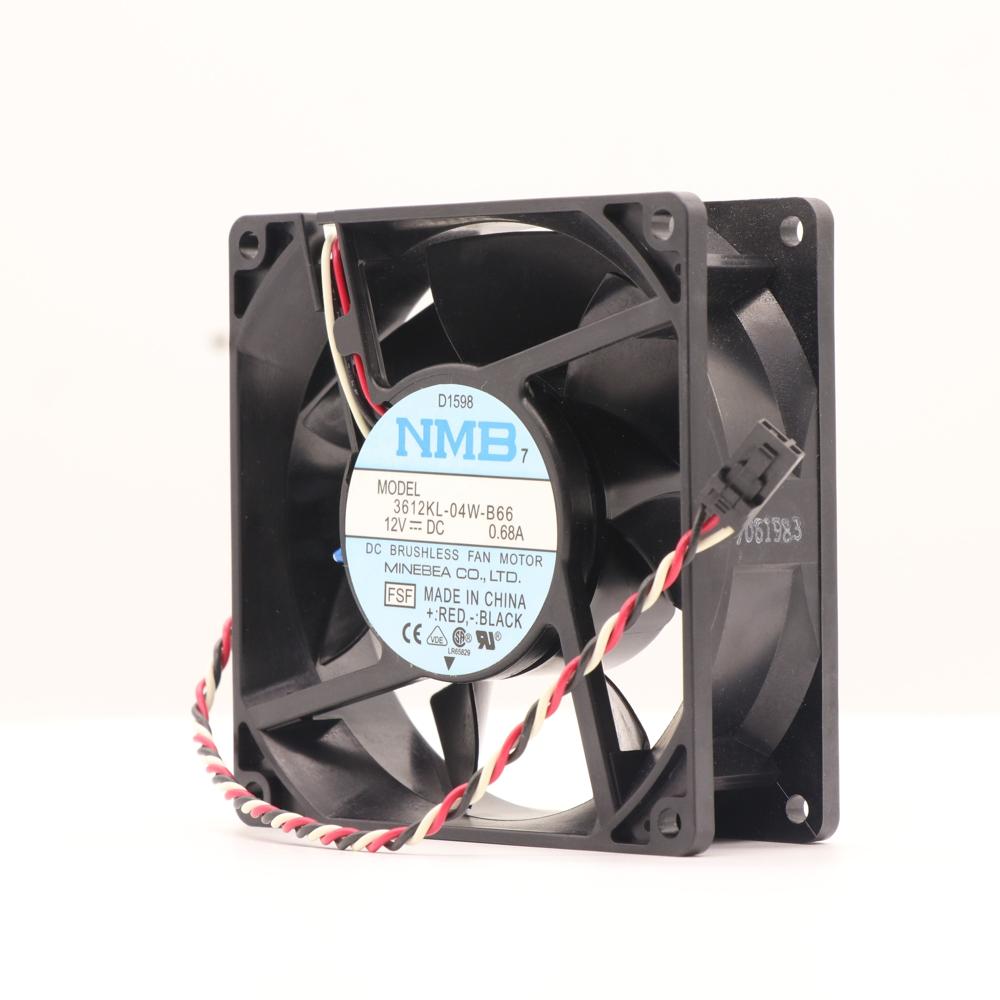 Nmb 3612kl-04w-b66 9232 92x92x32mm 12v Dc 0.68a 1.25w 25cfm 1400rpm Brushless Pwm Inverter Chassis Axial Cooling Fan - Color: Black
