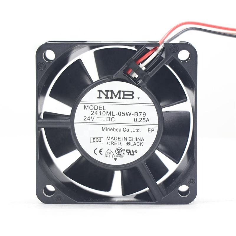 NMB 2410ML-05W-B79 60X60X25mm 6025 6cm 24V DC 0.25A 33.1 CFM 6800RPM Double Ball Bearing Inverter Axial Cooling Fan