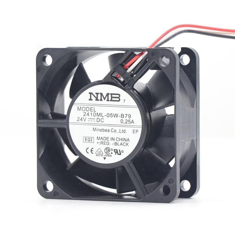 NMB 2410ML-05W-B79 60X60X25mm 6025 6cm 24V DC 0.25A 33.1 CFM 6800RPM Double Ball Bearing Inverter Axial Cooling Fan