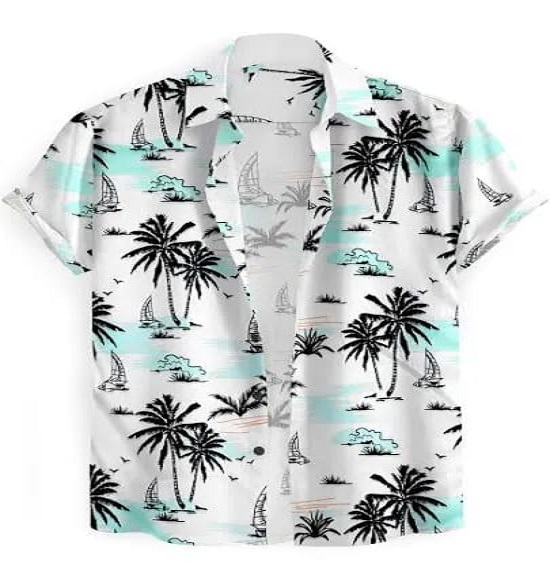 Mens Cotton Beach Shirt - aloha shirt - Hawaiian