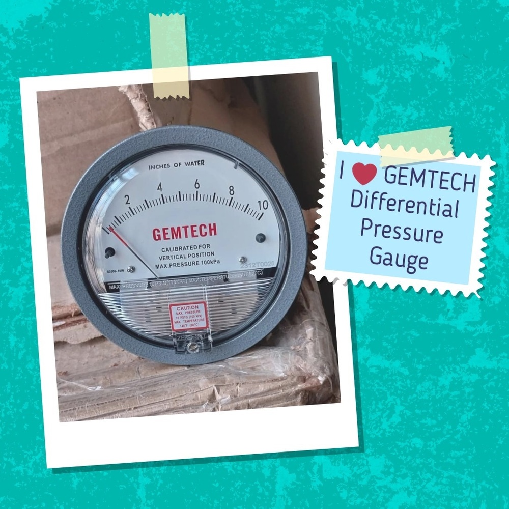 Gemtech G2005 Differential Pressure Gauge 0-5 Inch