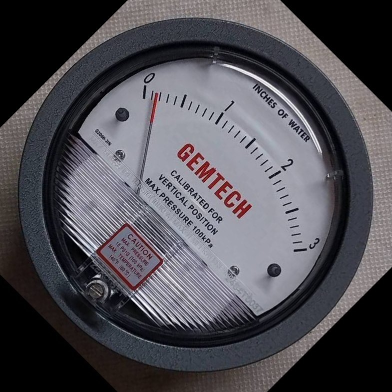 GEMTECH_INSTRUMENTS SERIES G2000 DIFFERENTIAL PRESSURE GAUGE INCHES OF WATER