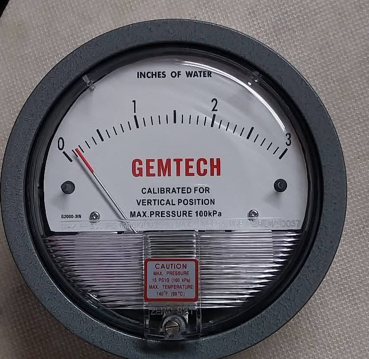 GEMTECH G2003 Differential Pressure Gauge 0-3 Inch