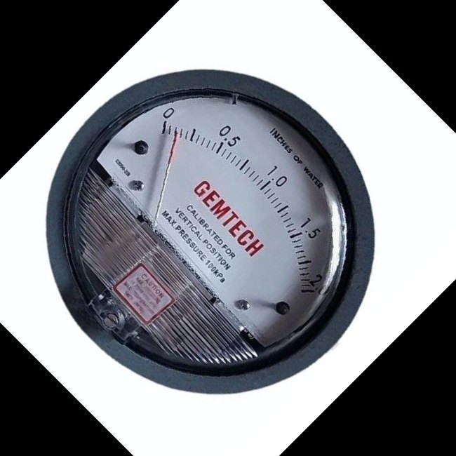 GEMTECH G2000-00 Differential Pressure Gauge 0-.25 Inch