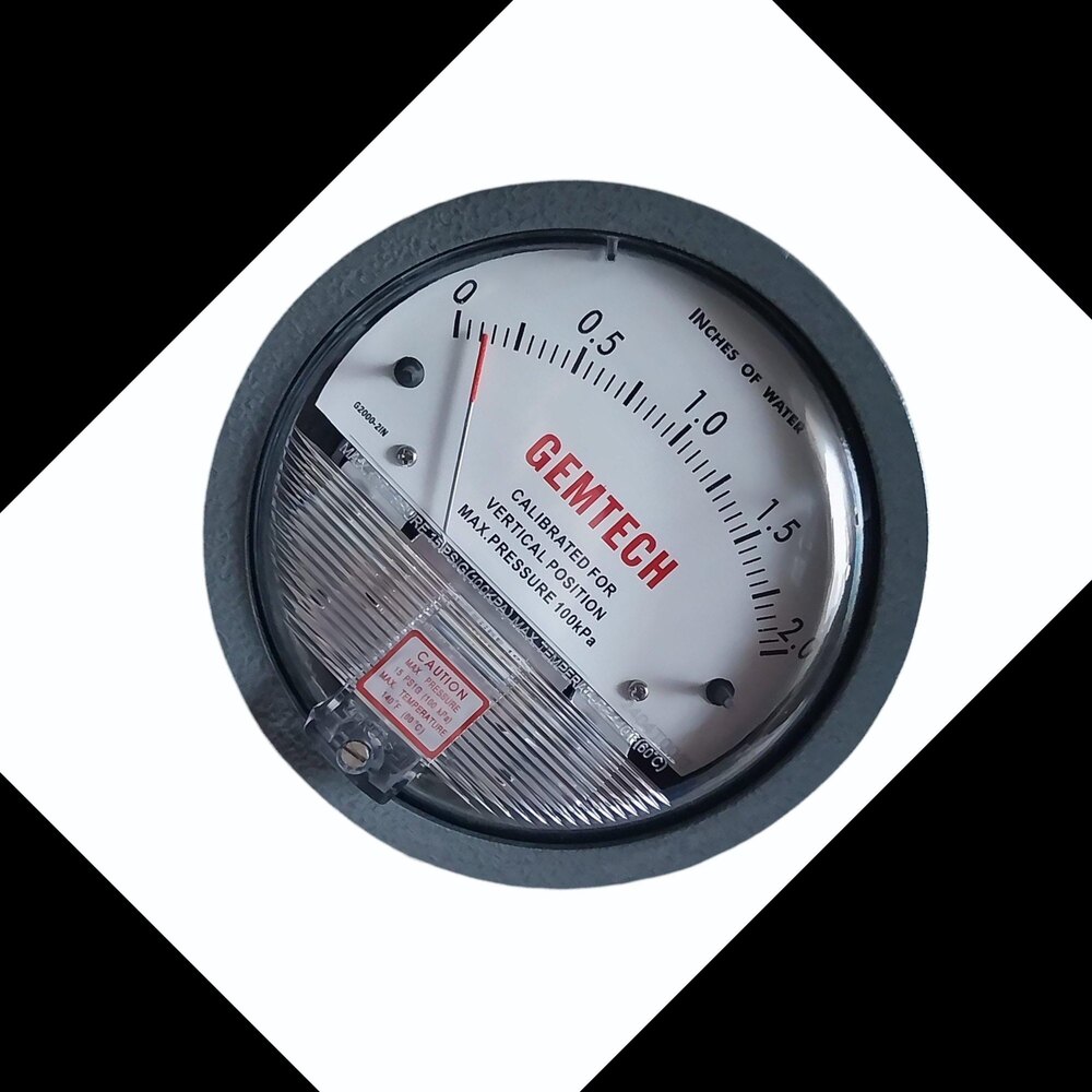 GEMTECH G2000-00 Differential Pressure Gauge 0-.25 Inch