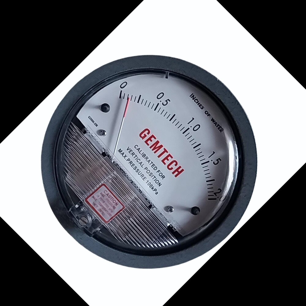 GEMTECH G2000-00 Differential Pressure Gauge 0-.25 Inch