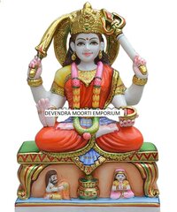 Marble Santoshi Mata Statue - Handcrafted Marble, 12 Inches Tall, Elegant White Finish | Intricate Detailing, Spiritual Decor Piece
